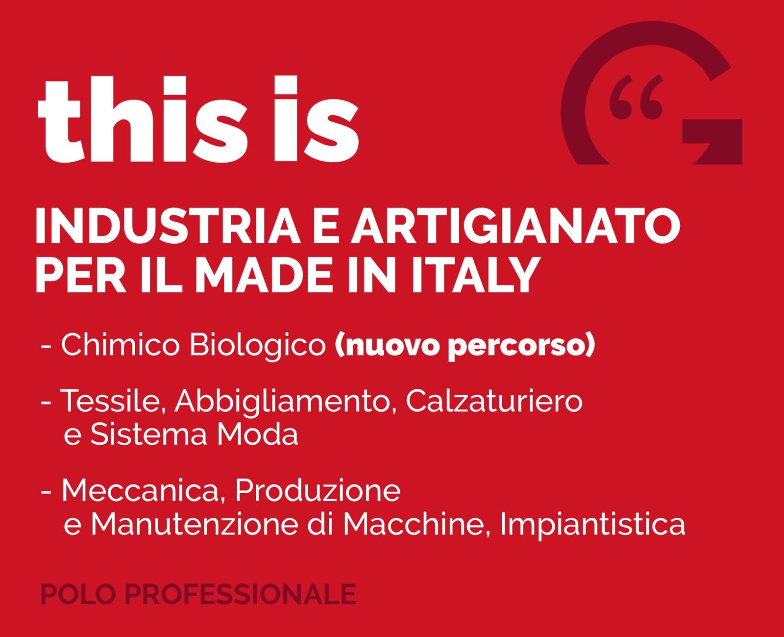 Industria e Artigianato per il Made in Italy - POLO PROFESSIONALE